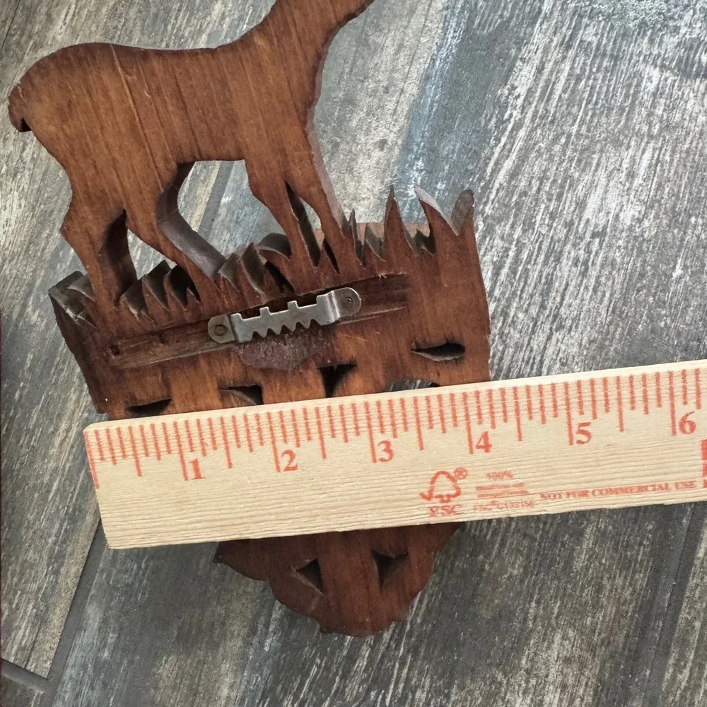 Vintage Wood Cow Wall Shelf Hand Carved Rustic Cabin Decor Small Floating decor